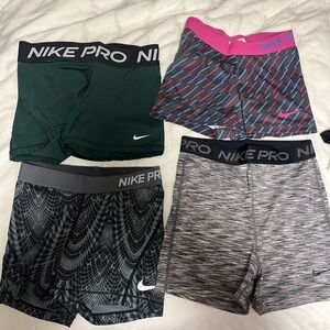 Nike Pro Shorts Set - Green, Pink, Gray, Black